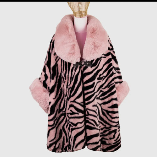 Zebra/Pink frakke one size