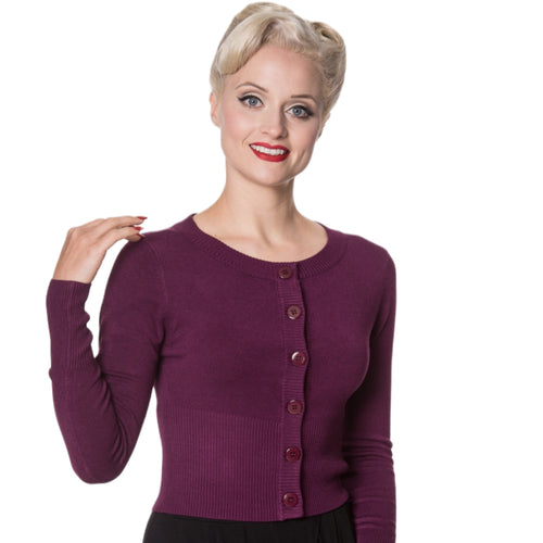 DOLLY aubergine cardigan